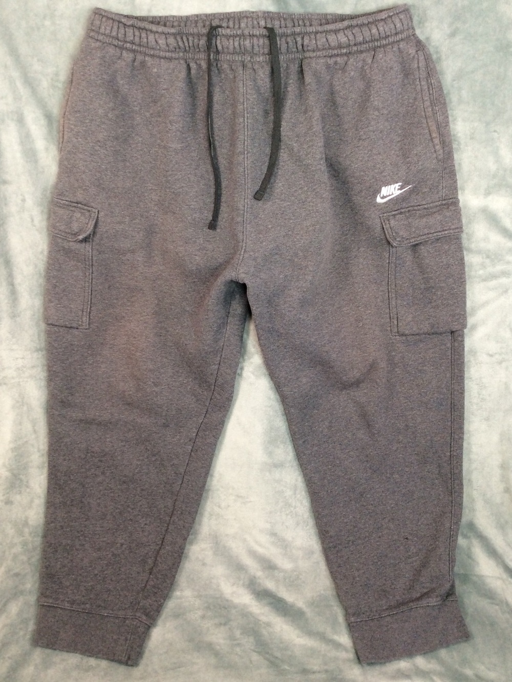 Nike Gray Cargo Joggers with Drawstring Waist